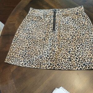 BDG Leopard/ cheetah Print denim Pencil Skirt with Black Accents